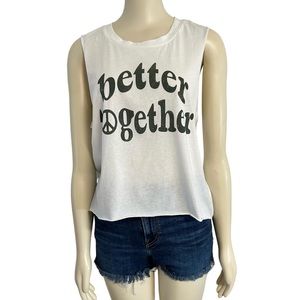 Grayson Threads Better Together Muscle Tank Top Womens Large NEW White Green.